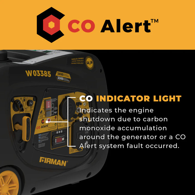 Load image into Gallery viewer, Firman INVERTER PORTABLE GENERATOR 4125W WITH CO ALERT W03385
