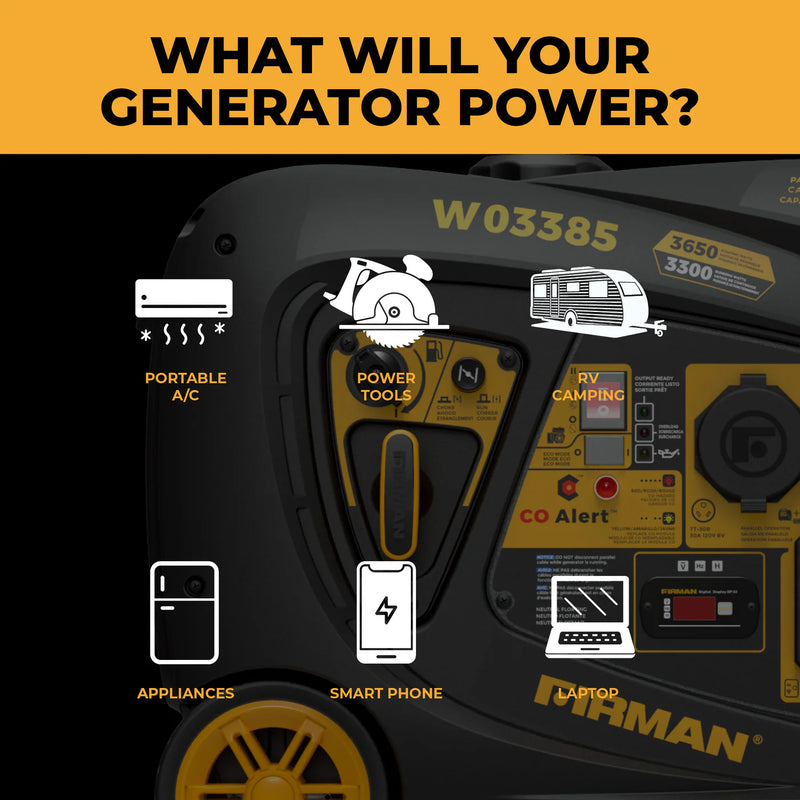 Load image into Gallery viewer, Firman INVERTER PORTABLE GENERATOR 4125W WITH CO ALERT W03385
