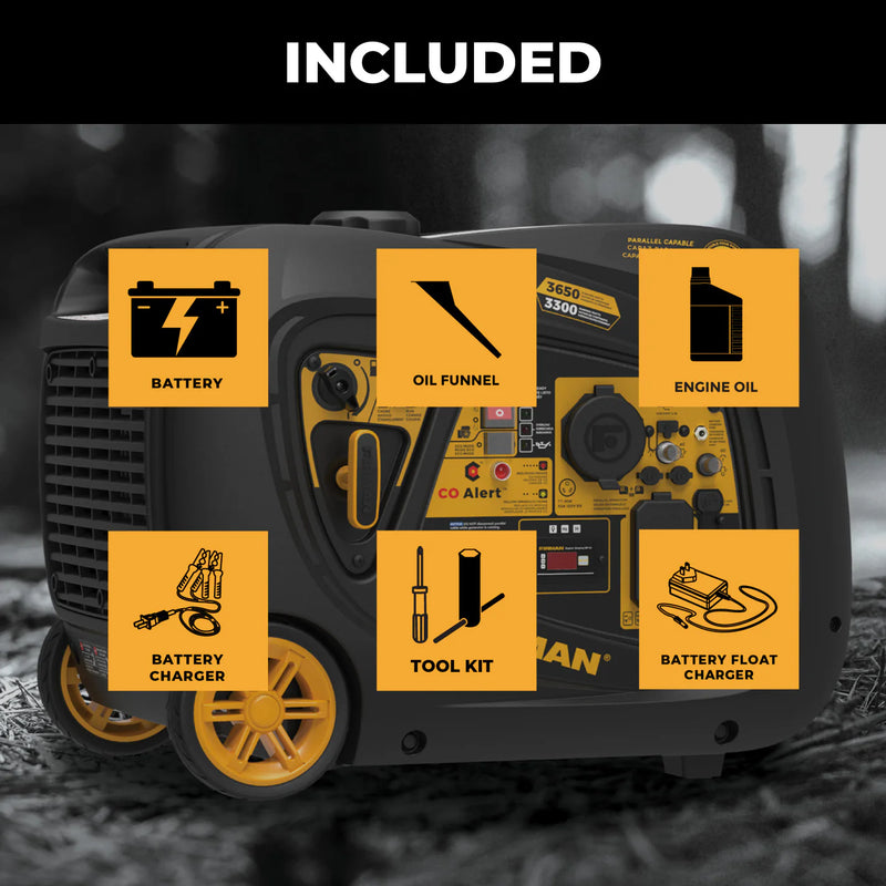 Load image into Gallery viewer, Firman INVERTER PORTABLE GENERATOR 4125W WITH CO ALERT W03385
