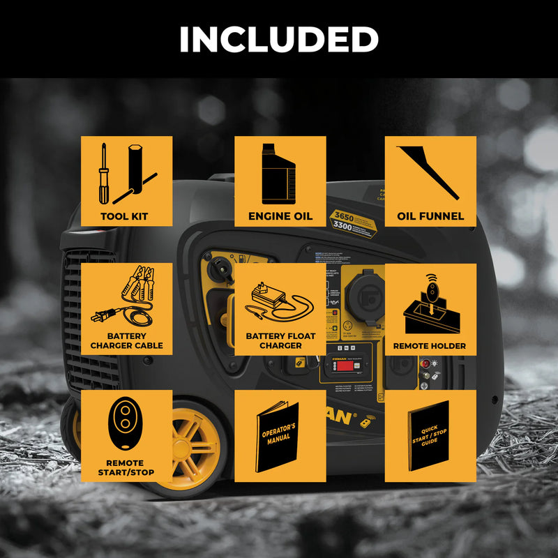 Load image into Gallery viewer, Firman Inverter Portable Generator 4125W Remote Start with CO ALERT W03386
