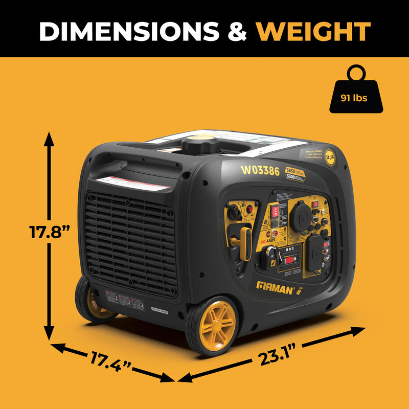 Load image into Gallery viewer, Firman Inverter Portable Generator 4125W Remote Start with CO ALERT W03386
