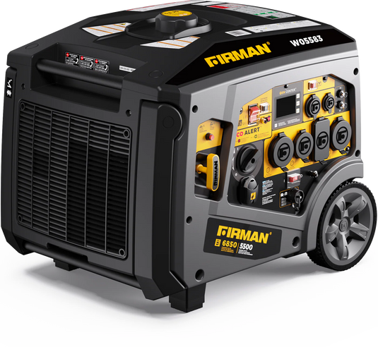Firman Gas Inverter Portable Generator 6850/5500 Watt Remote Start 120/240V CO Alert w05583 - Backup Generator Store