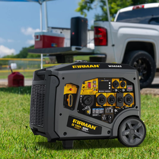 Firman Gas Inverter Portable Generator 7850/6300 Watt Remote Start 120/240V CO Alert w06383