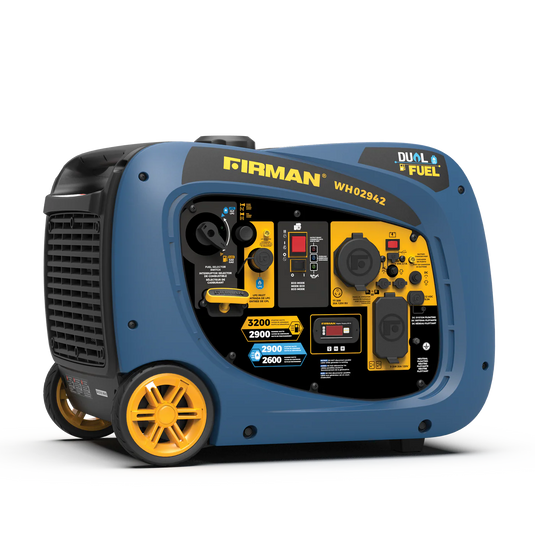 Firman Dual Fuel Inverter Portable Generator 3200W Electric Start wh02942 - Backup Generator Store