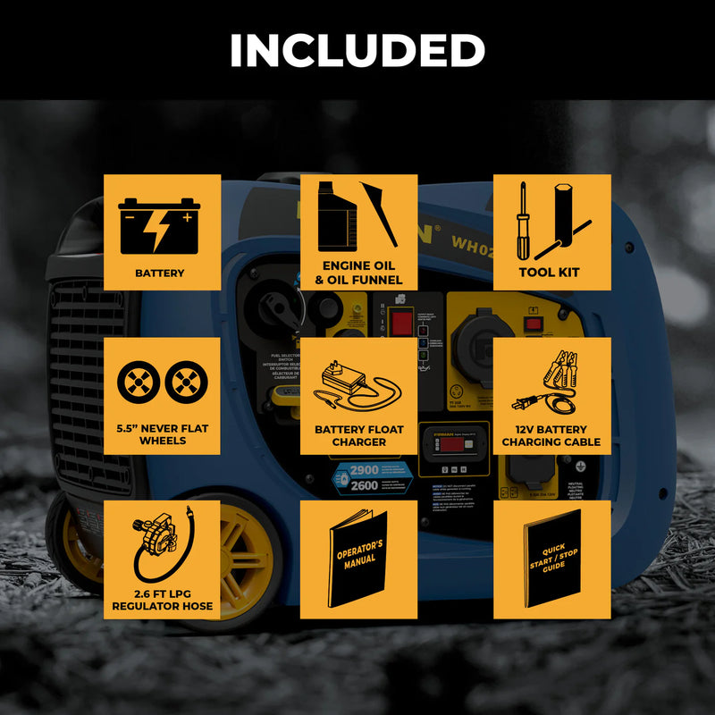 Load image into Gallery viewer, Firman Dual Fuel Inverter Portable Generator 3200W Electric Start wh02942 - Backup Generator Store
