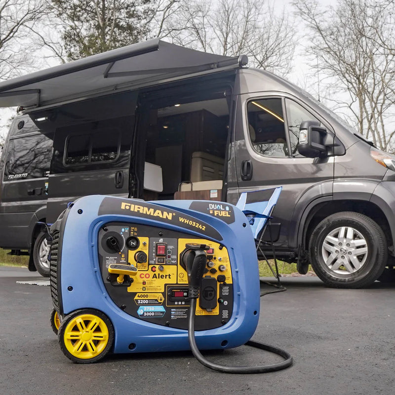 Load image into Gallery viewer, Firman Dual Fuel Inverter Portable Generator 4000W Electric Start with CO ALERT wh03242
