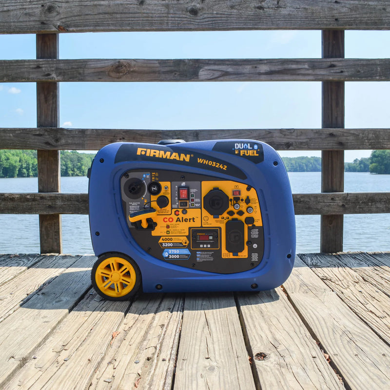 Load image into Gallery viewer, Firman Dual Fuel Inverter Portable Generator 4000W Electric Start with CO ALERT wh03242
