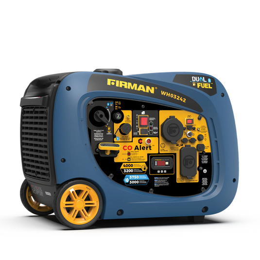 Firman Dual Fuel Inverter Portable Generator 4000W Electric Start with CO ALERT wh03242