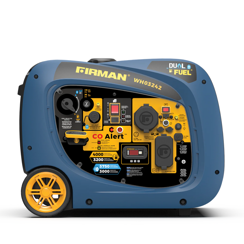 Load image into Gallery viewer, Firman Dual Fuel Inverter Portable Generator 4000W Electric Start with CO ALERT wh03242
