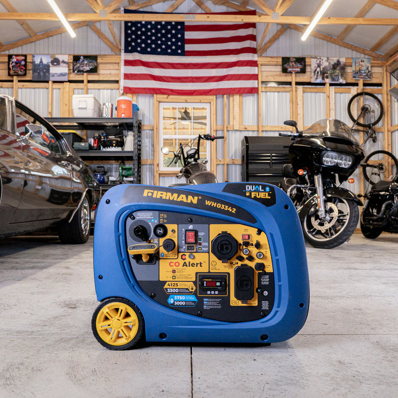 Load image into Gallery viewer, Firman Dual Fuel Inverter Portable Generator 4125W Electric Start with CO ALERT wh03342
