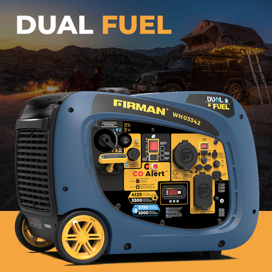 Firman Dual Fuel Inverter Portable Generator 4125W Electric Start with CO ALERT wh03342