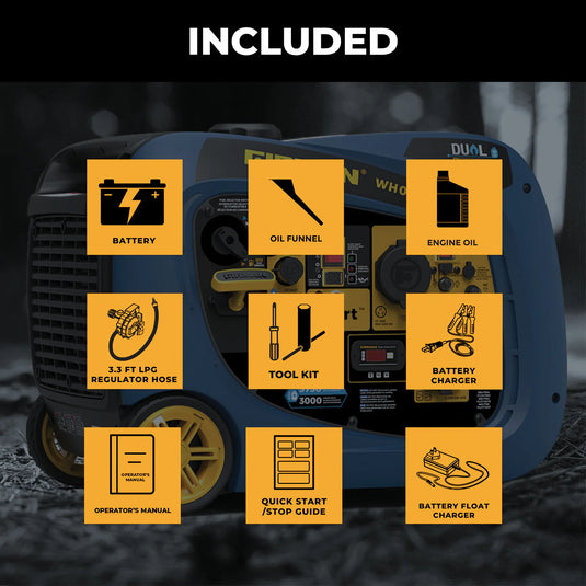 Firman Dual Fuel Inverter Portable Generator 4125W Electric Start with CO ALERT wh03342