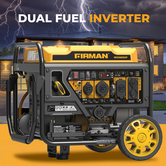 Firman Dual Fuel Open Frame Inverter 4400W Electric Start with CO ALERT wh03562of