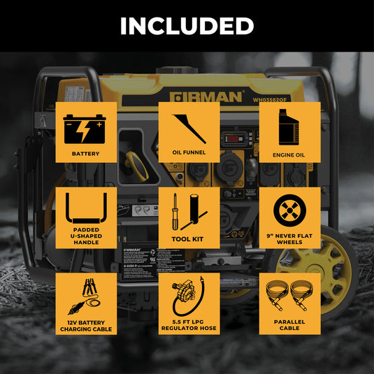 Firman Dual Fuel Open Frame Inverter 4400W Electric Start with CO ALERT wh03562of