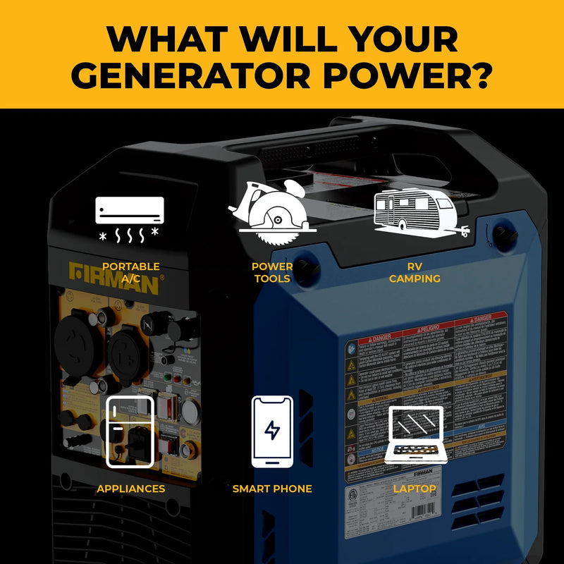 Load image into Gallery viewer, Firman  Tri Fuel Inverter Portable Generator 4400/3500 Watt Electric Start 120V Parallel Ready CO Alert wt03571
