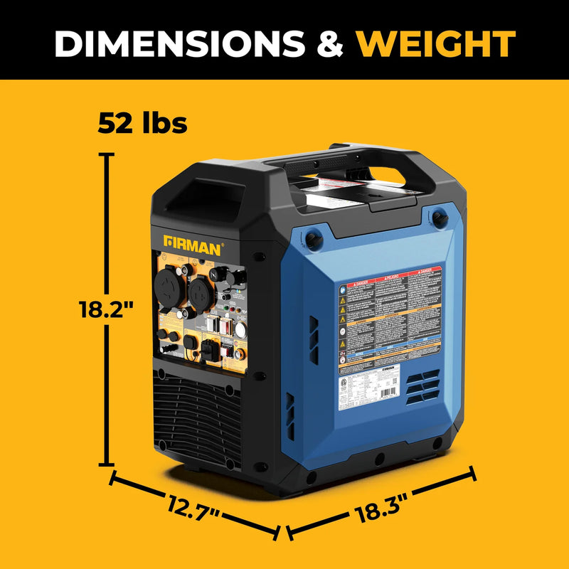 Load image into Gallery viewer, Firman  Tri Fuel Inverter Portable Generator 4400/3500 Watt Electric Start 120V Parallel Ready CO Alert wt03571
