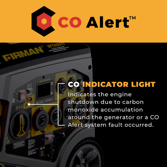Firman Tri Fuel Inverter Portable Generator 6850W Electric Start With CO Alert wt05571