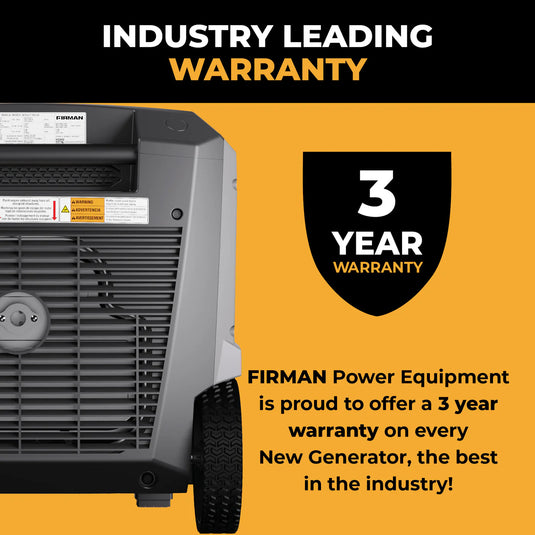 Firman Tri Fuel Inverter Portable Generator 6850W Electric Start With CO Alert wt05571