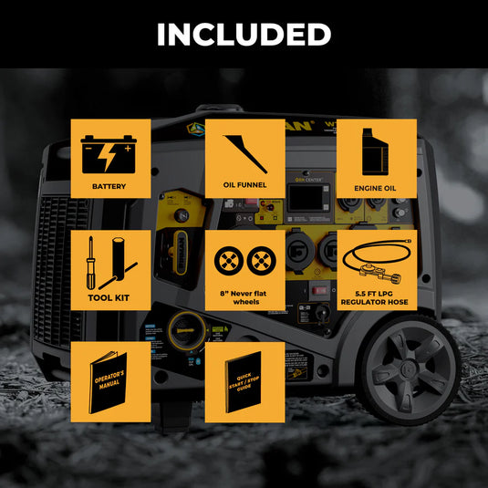 Firman Tri Fuel Inverter Portable Generator 6850W Electric Start With CO Alert wt05571