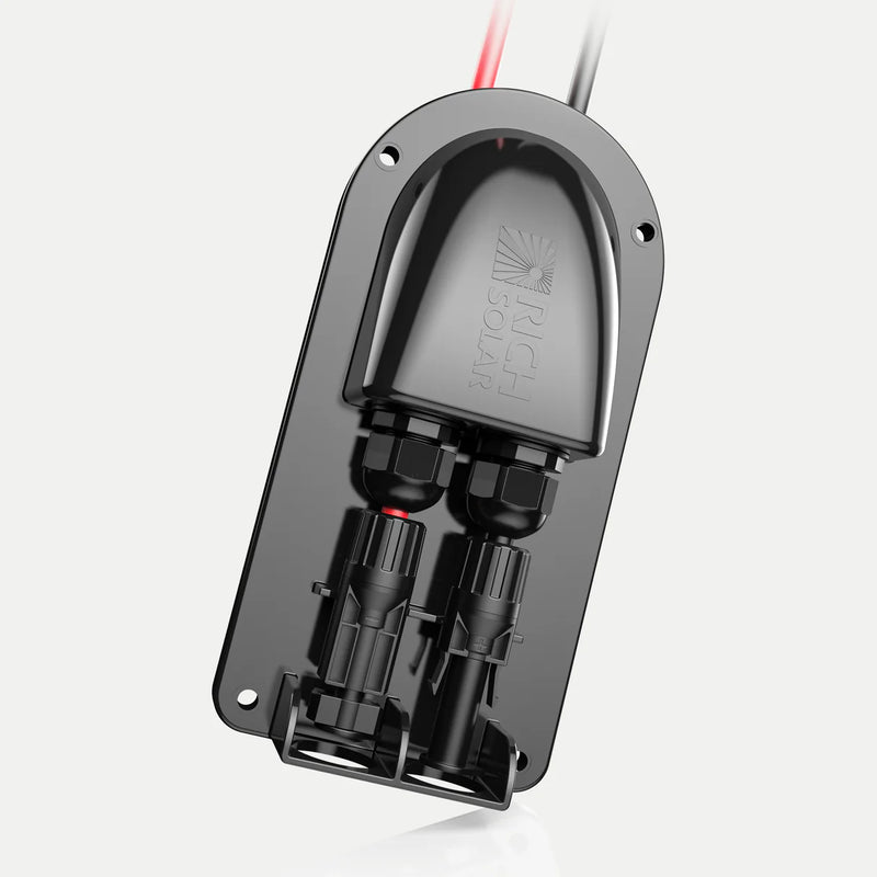 Load image into Gallery viewer, Rich Solar Cable Entry Plate | IP68 Waterproof Polypropylene Housing with UL 10AWG Wires and Solar Connectors | Easy to Install RS-G02
