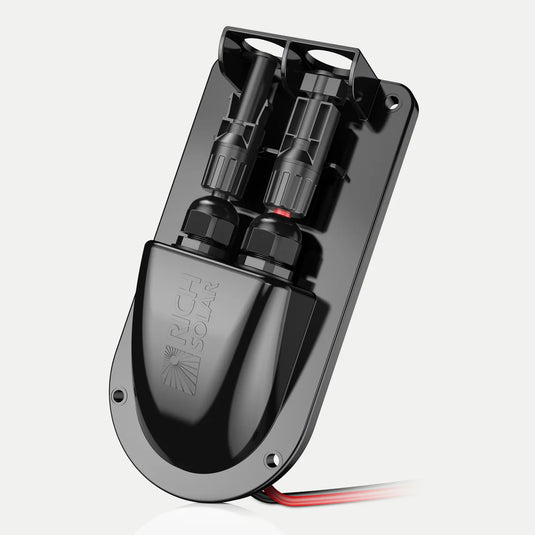 Rich Solar Cable Entry Plate | IP68 Waterproof Polypropylene Housing with UL 10AWG Wires and Solar Connectors | Easy to Install RS-G02