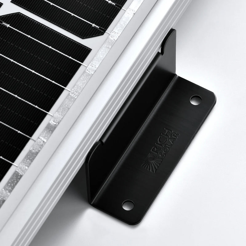 Load image into Gallery viewer, Rich Solar 2" Z-Brackets Black | Mounting Hardware Z-Brackets with Screws | Designed for RICH SOLAR MEGA Series Solar Panels | Easy to Install RS-ZB4HHB
