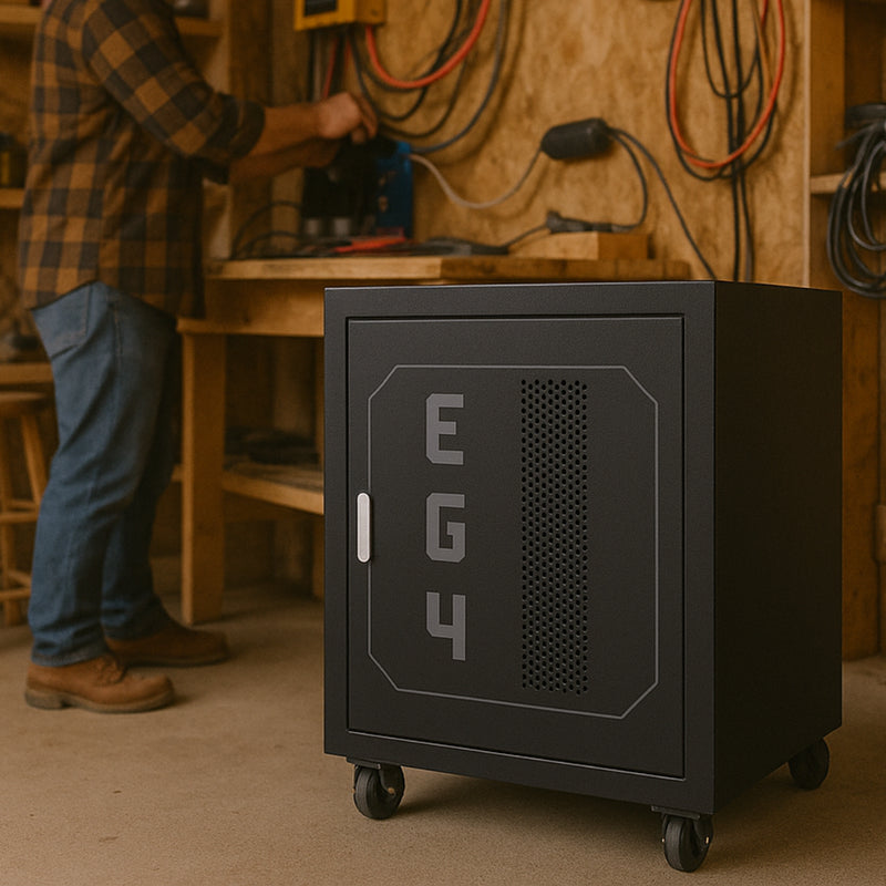 Load image into Gallery viewer, EG4 Enclosed Battery Rack | 3 Slot | Wheels Included
