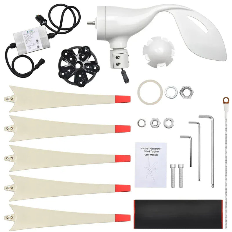 Load image into Gallery viewer, Nature's Generator Elite Generator + Power Pod + 4X 100W Panel + 150W Wind Turbine HKNGPTELW
