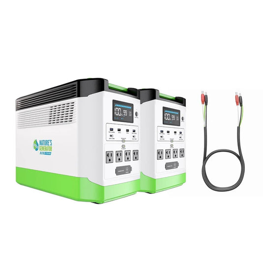 Nature's Generator 2X High Capacity Expandable Lithium 1800 Power Station + Link Cable NGLGN182