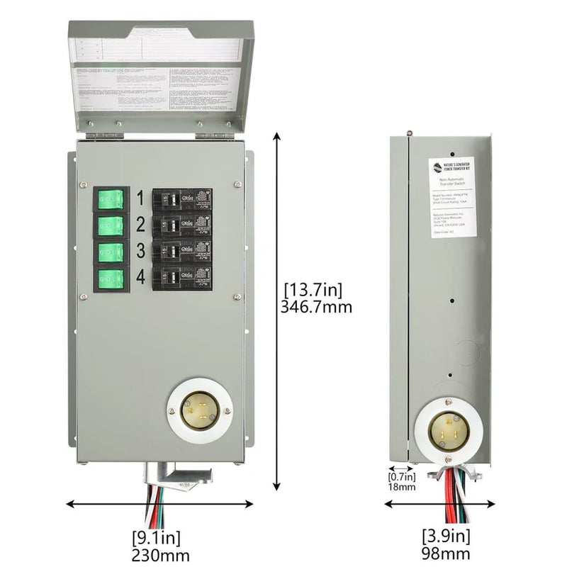 Load image into Gallery viewer, Nature's Generator Lithium 1800 Solar Generator + 100W Solar Panel + 4-Circuit Transfer Switch NGLGNAUP
