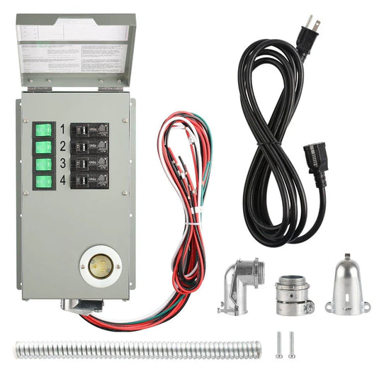 Nature's Generator Lithium 1800 Solar Generator + 100W Solar Panel + 4-Circuit Transfer Switch NGLGNAUP
