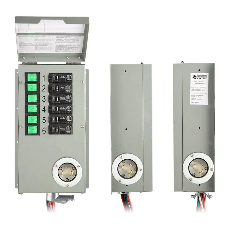 Load image into Gallery viewer, Nature's Generator 120V 30A 6-Circuit Non-Automatic Transfer Switch HKNGPTKEL
