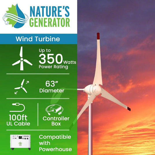 Nature's Generator 350W Wind Turbine NGPHWT