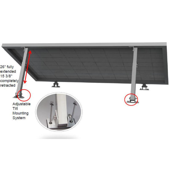 Load image into Gallery viewer, Aims Universal Adjustable Solar Panel Mount – Fits 1 panel PVADJ
