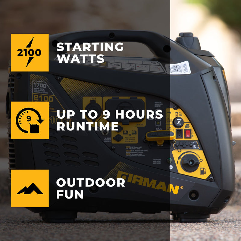 Load image into Gallery viewer, 2100/1700 Watt Recoil Start Portable Inverter W01781 - Firman Backup Generator Store
