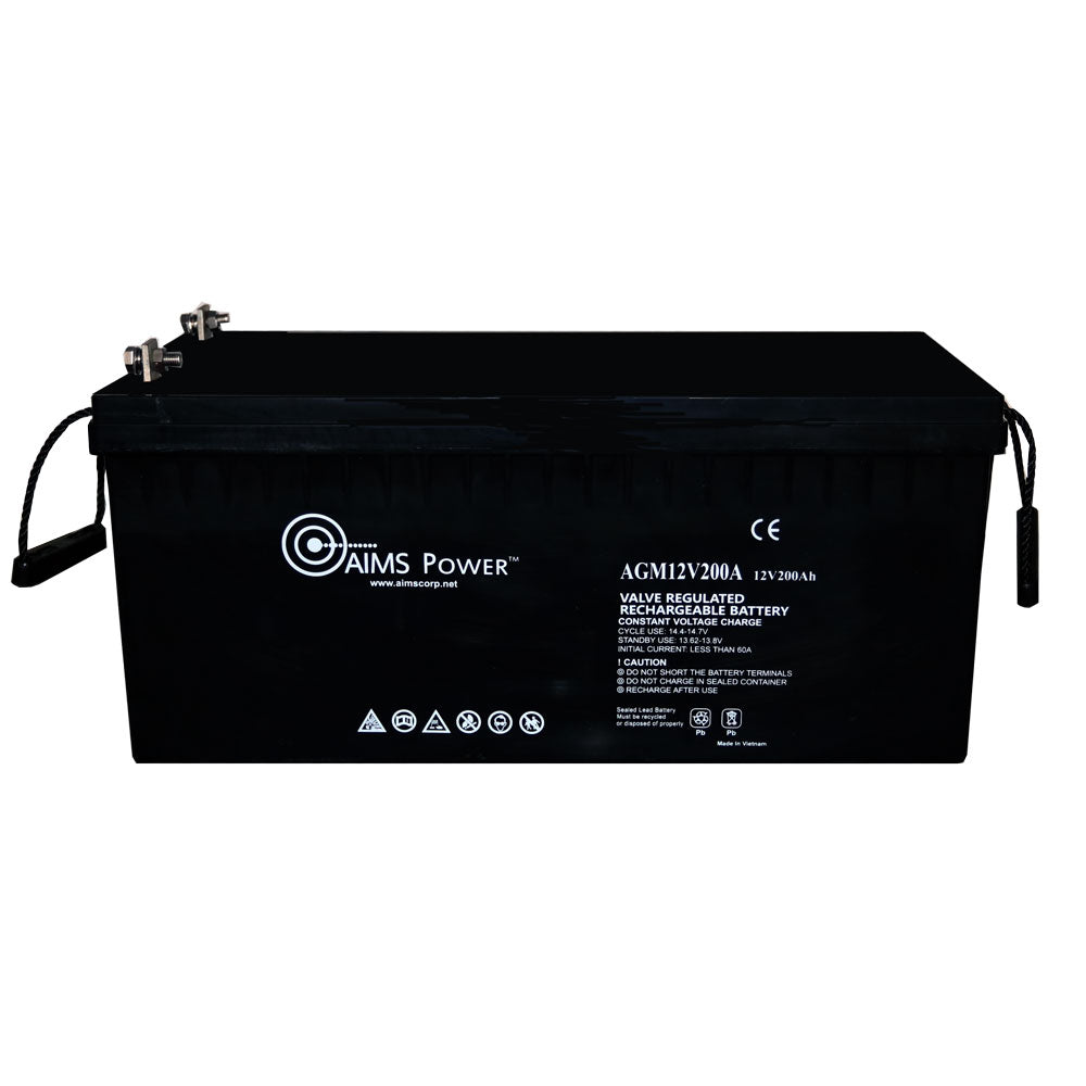 Aims 12 Volt 200 Ah Deep Cycle AGM Heavy Duty Battery - Aims Backup Generator Store