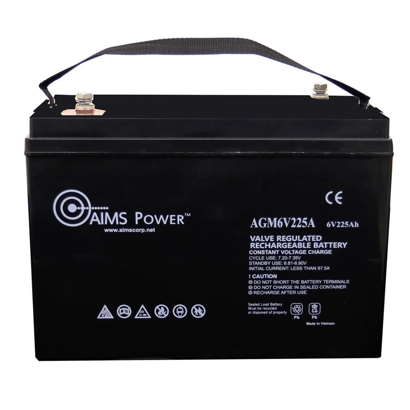 Load image into Gallery viewer, Aims AGM 6 volt 225Ah Deep Cycle Heavy Duty Battery - Aims Backup Generator Store
