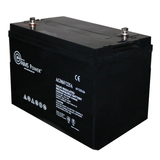 Aims AGM 6 volt 225Ah Deep Cycle Heavy Duty Battery - Aims Backup Generator Store