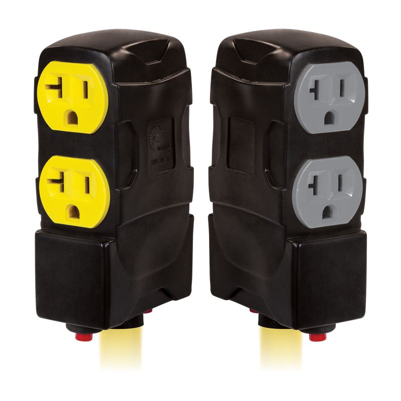 Load image into Gallery viewer, Champion 25-Foot 30-Amp 125/250-Volt Duplex-Style Generator Extension Cord with Circuit Breakers (L14-30P to four 5-20R) 48043 - Champion Backup Generator Store
