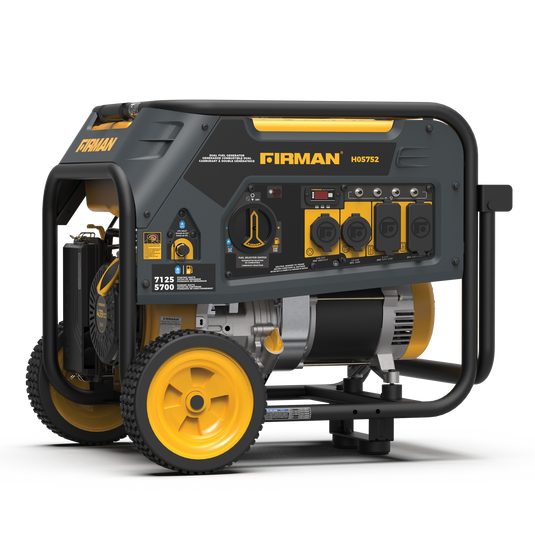 Firman 5700W Recoil Start Dual Fuel Portable Generator CARB Certified - Firman Backup Generator Store