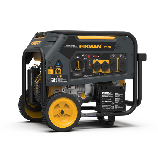 Firman 7125/5700W GAS 7125/5700W LPG 30A 120/240V Electric Start Dual Fuel Portable Generator cETL Certified - Firman Backup Generator Store