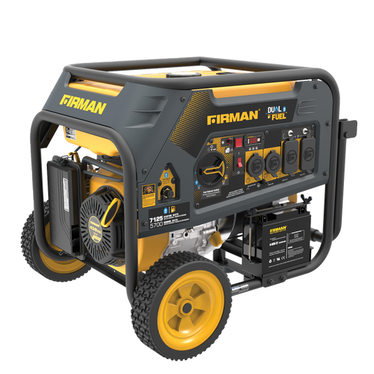 Firman 7125/5700W GAS 7125/5700W LPG 30A 120/240V Electric Start Dual Fuel Portable Generator cETL Certified - Firman Backup Generator Store