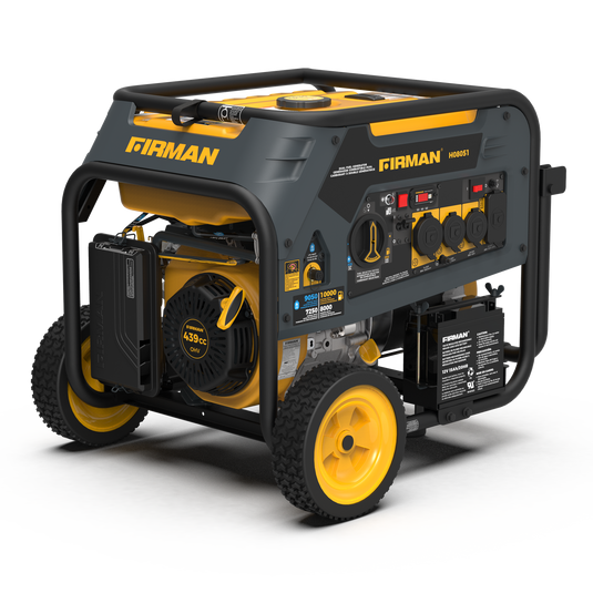 Firman 10000/8000: GAS 9050/7250: LPG Watt 50A 120/240V Electric Start Dual Fuel Portable Generator CARB Certified - Firman Backup Generator Store