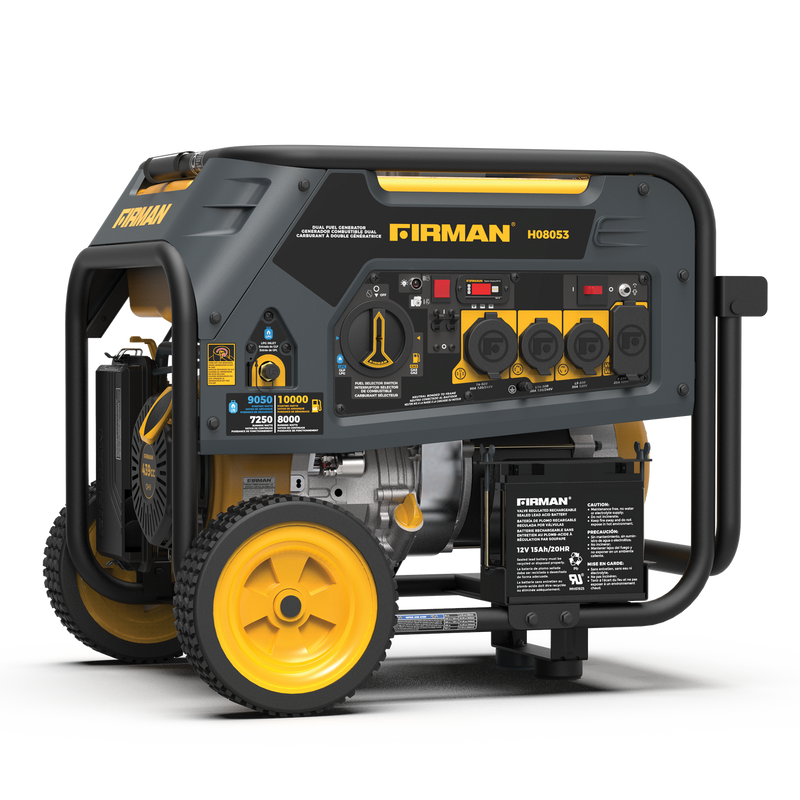 Load image into Gallery viewer, Firman 10000/8000: GAS 9050/7250: Watt 50A 120/240V Electric Start Dual Fuel Portable Generator cTEL Certified - Firman Backup Generator Store
