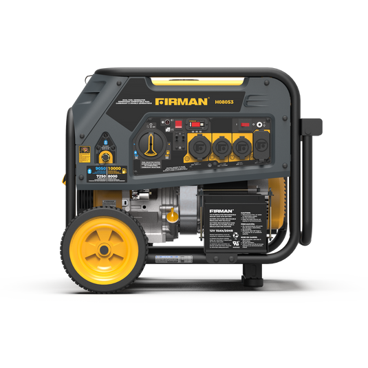 Firman 10000/8000: GAS 9050/7250: Watt 50A 120/240V Electric Start Dual Fuel Portable Generator cTEL Certified - Firman Backup Generator Store
