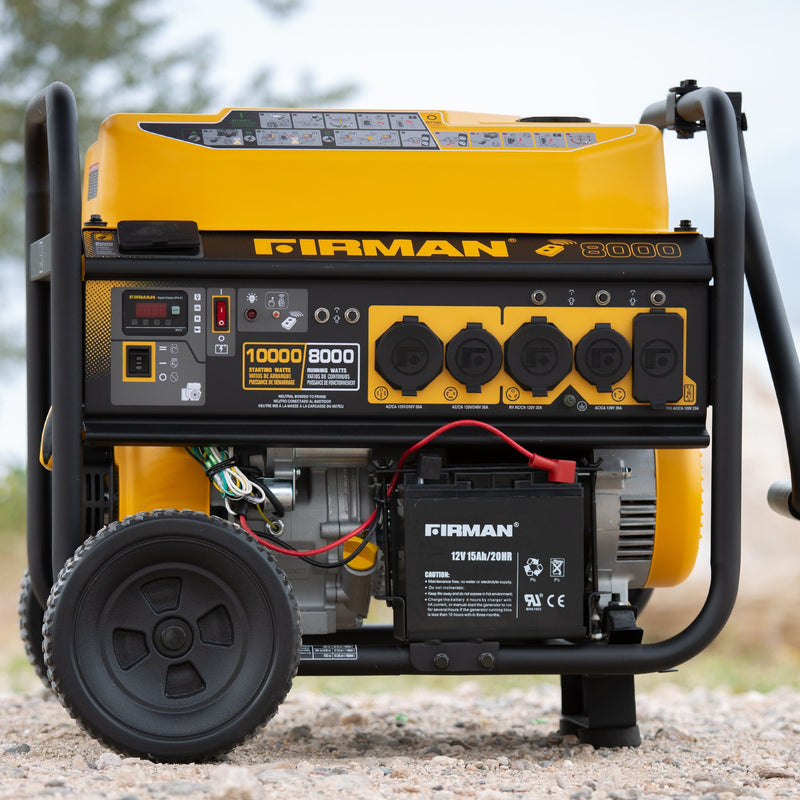 Load image into Gallery viewer, Firman 10000/8000 Watt 50A 120/240V Remote Start Gas Portable Generator - Firman Backup Generator Store
