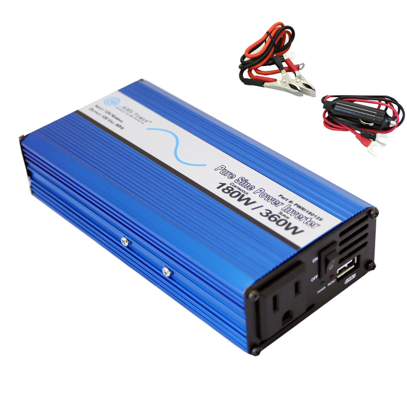 Load image into Gallery viewer, Aims 180 Watt Pure Sine Power Inverter w/ USB Port - Aims Backup Generator Store
