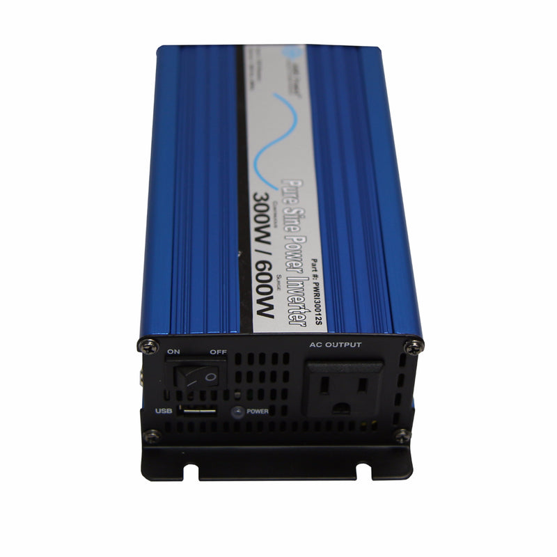 Load image into Gallery viewer, Aims 300 Watt Pure Sine Power Inverter 12 Volt w/ USB Port - Aims Backup Generator Store
