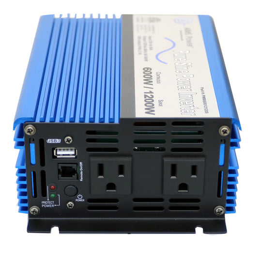 Aims 600 Watt Pure Sine Power Inverter w/ USB Port ETL Listed - Aims Backup Generator Store
