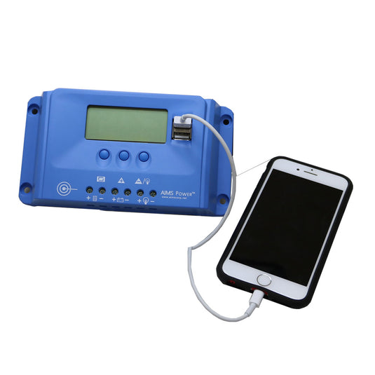 Aims 10 Amp Solar Charge Controller PWM 12/24 VDC ETL Listed to UL 1741/CSA 22.2 - Aims Backup Generator Store